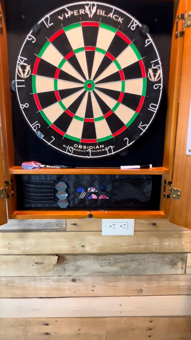 Viper Metropolitan Oak Steel Tip Dartboard Cabinet