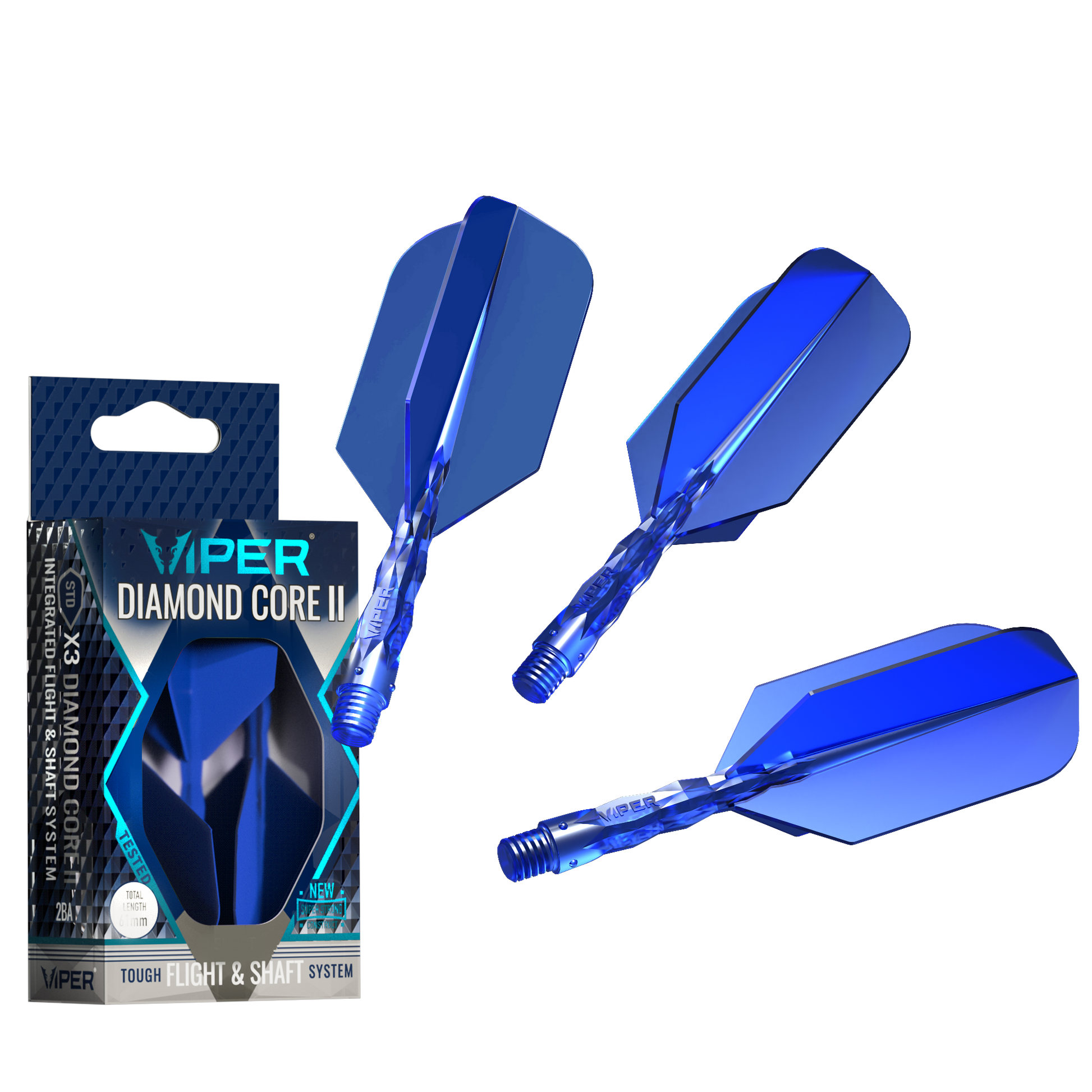 Viper Diamond Core II Slim flight, Short shaft, Blue