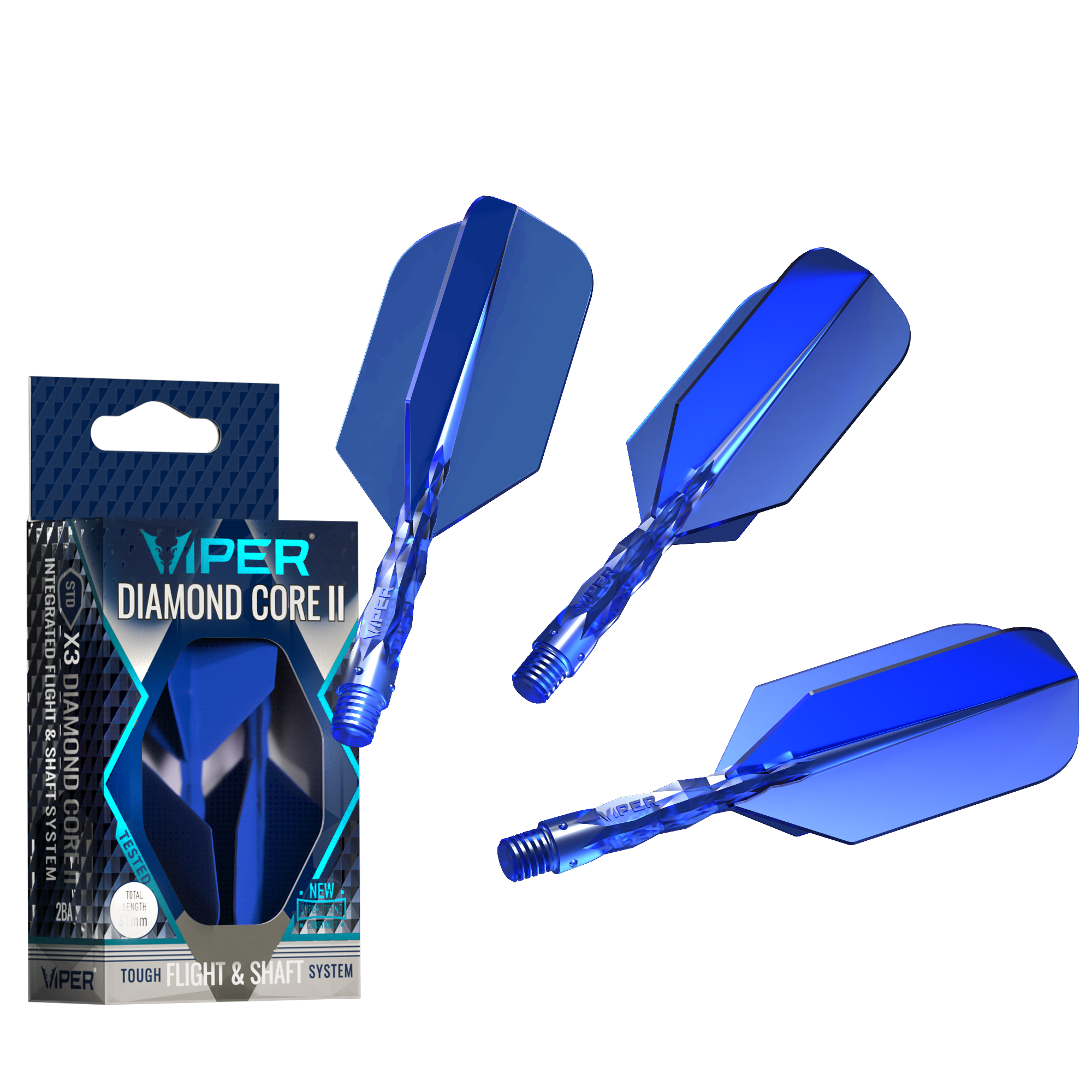 Viper Diamond Core II Slim flight, Short shaft, Blue