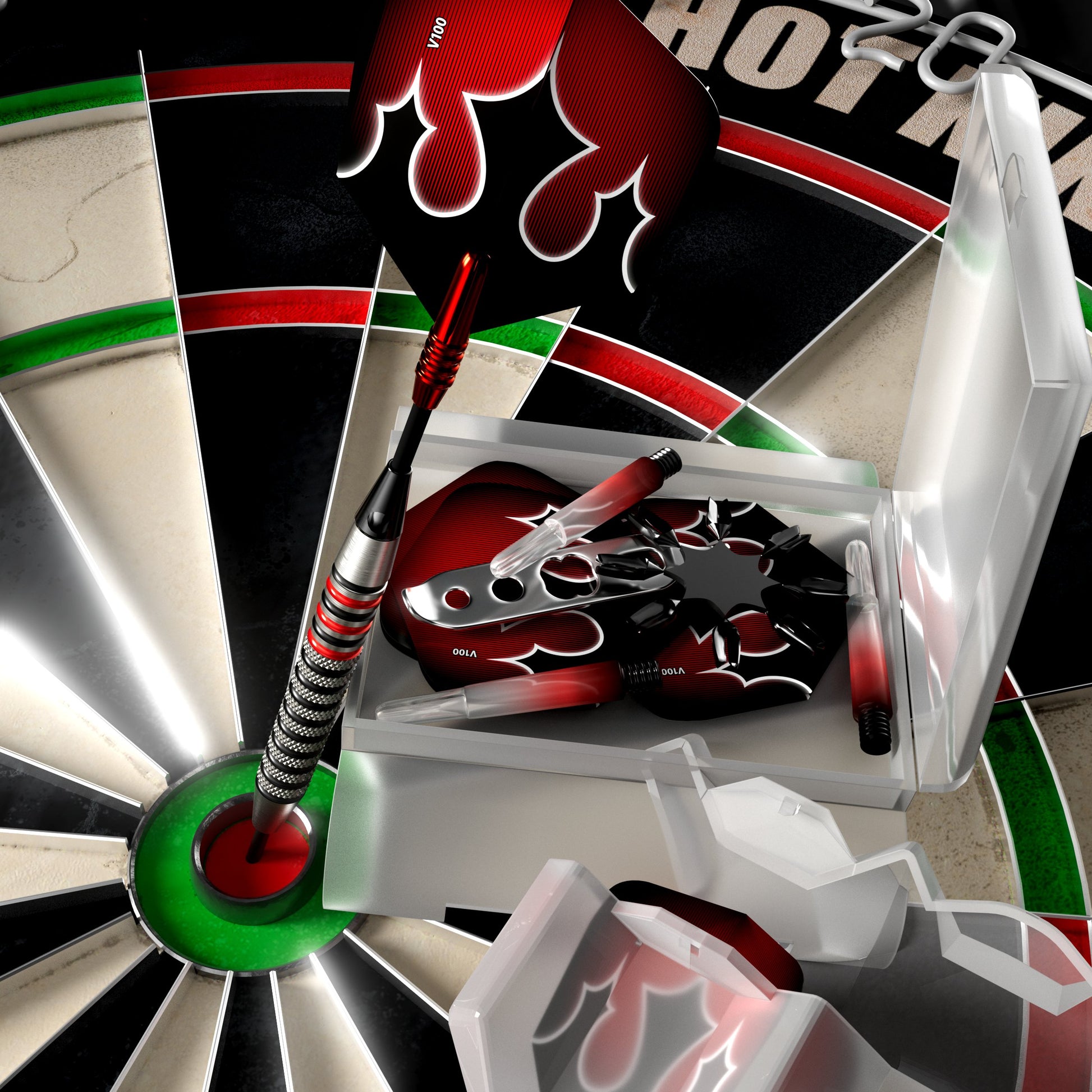 Viper Shot King Steel Tip Dart Set | 80% Tungsten | Red | 22 Grams