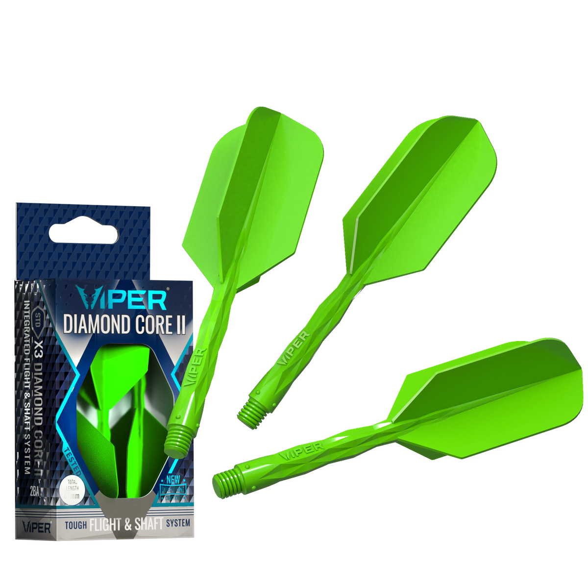 Viper Diamond Core II Slim flight, Medium shaft, Neon Green