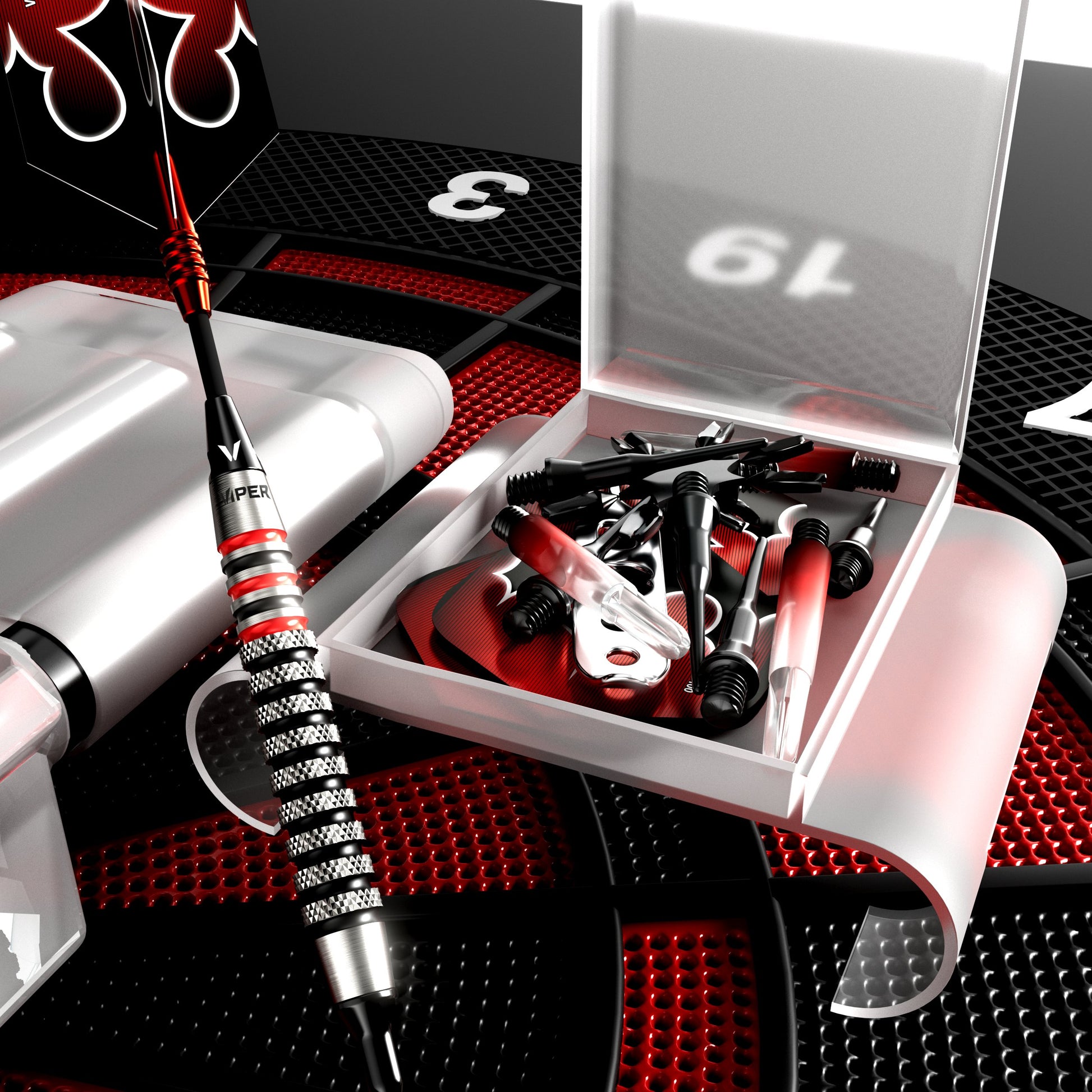 Viper Shot King Soft Tip Dart Set | 80% Tungsten | Red | 20 Grams