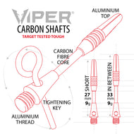 Viper Carbon Fiber Dart Shafts | InBetween | Silver & Black