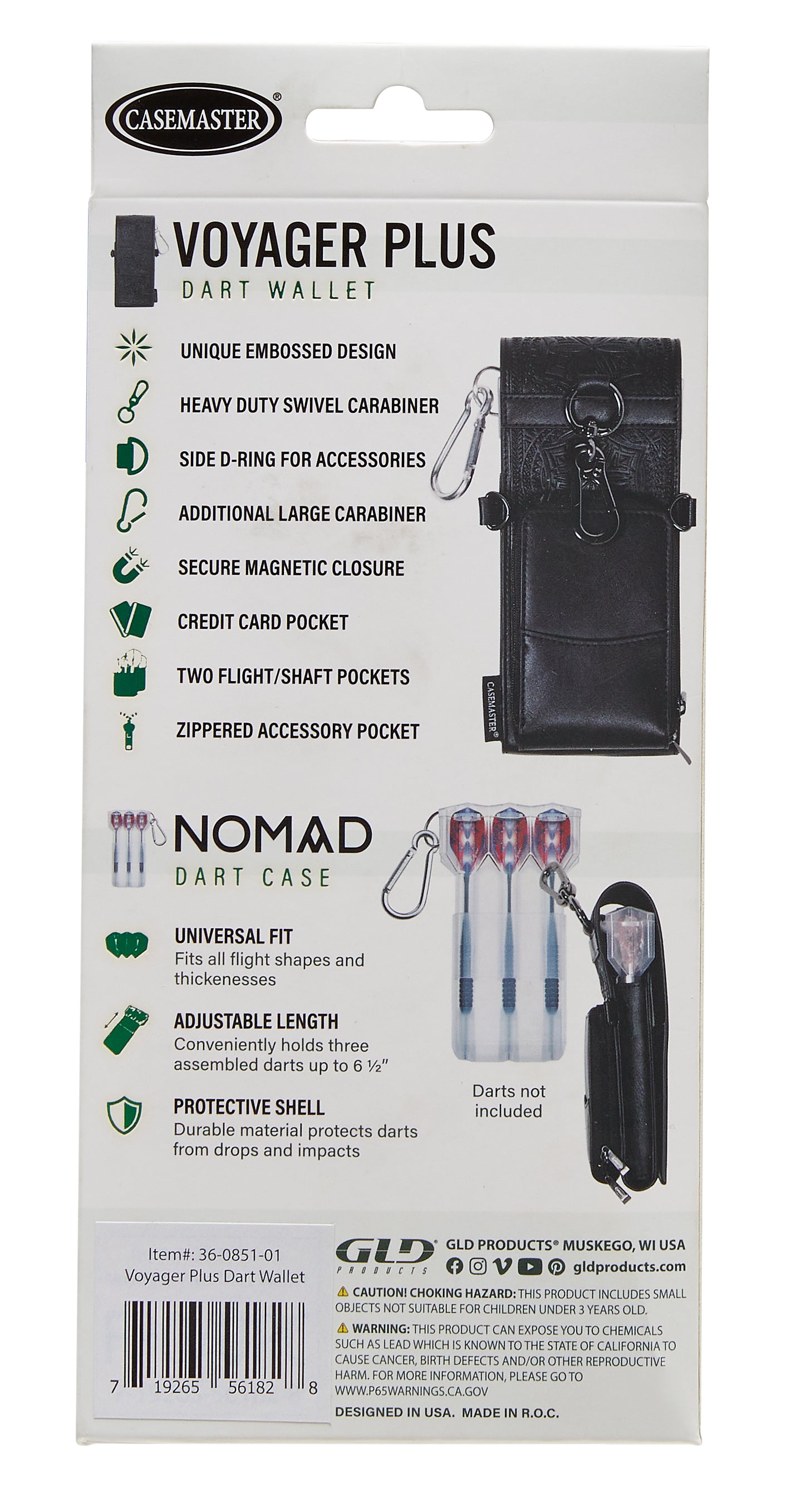 Casemaster Voyager Plus Dart Wallet with Nomad Dart Case | Black