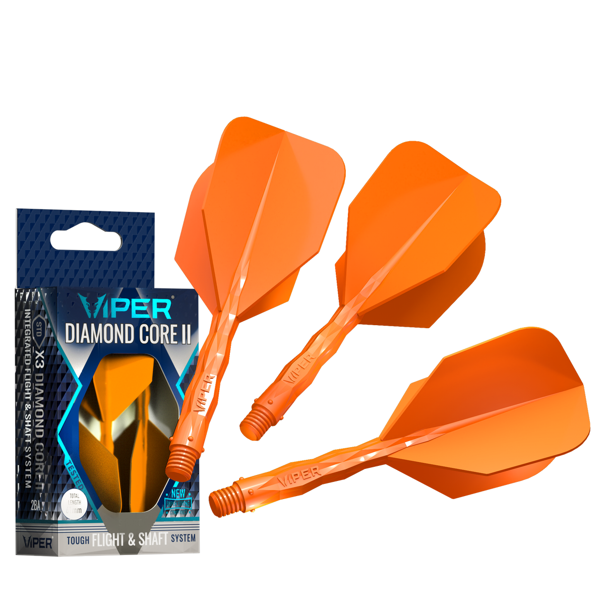 Viper Diamond Core II Standard flight, In-Between shaft, Neon Orange