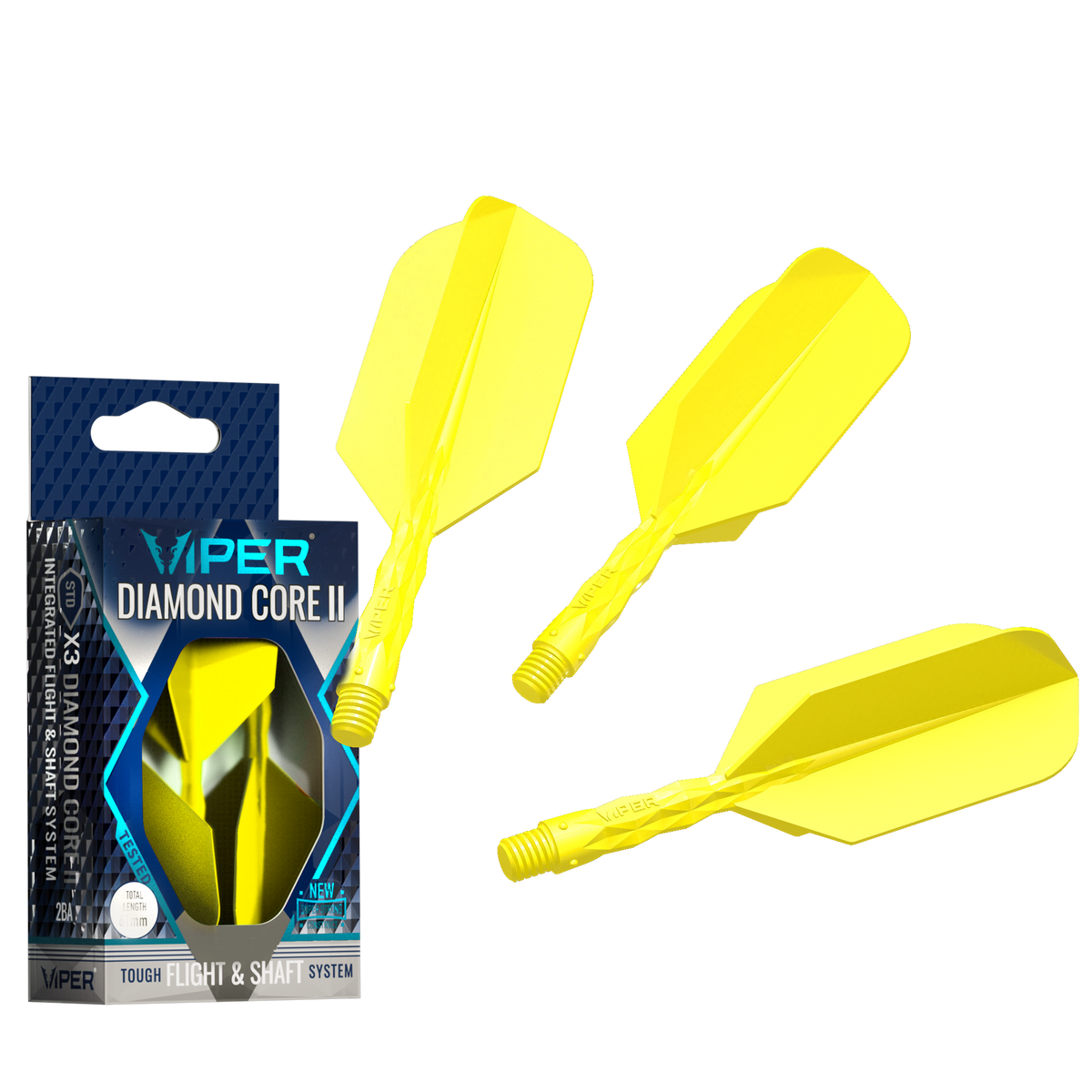 Viper Diamond Core II Slim flight, Short shaft, Neon Yellow