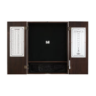 Viper Metropolitan Sisal Fiber Bristle Dartboard and Cabinet Bundle: Premium Set (Razorback Dartboard and Darts), Espresso Finish
