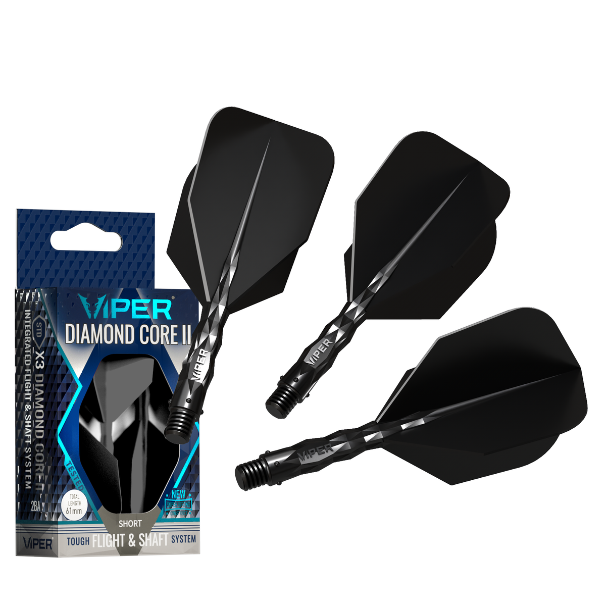 Viper Diamond Core II Standard flight, Short shaft, Black