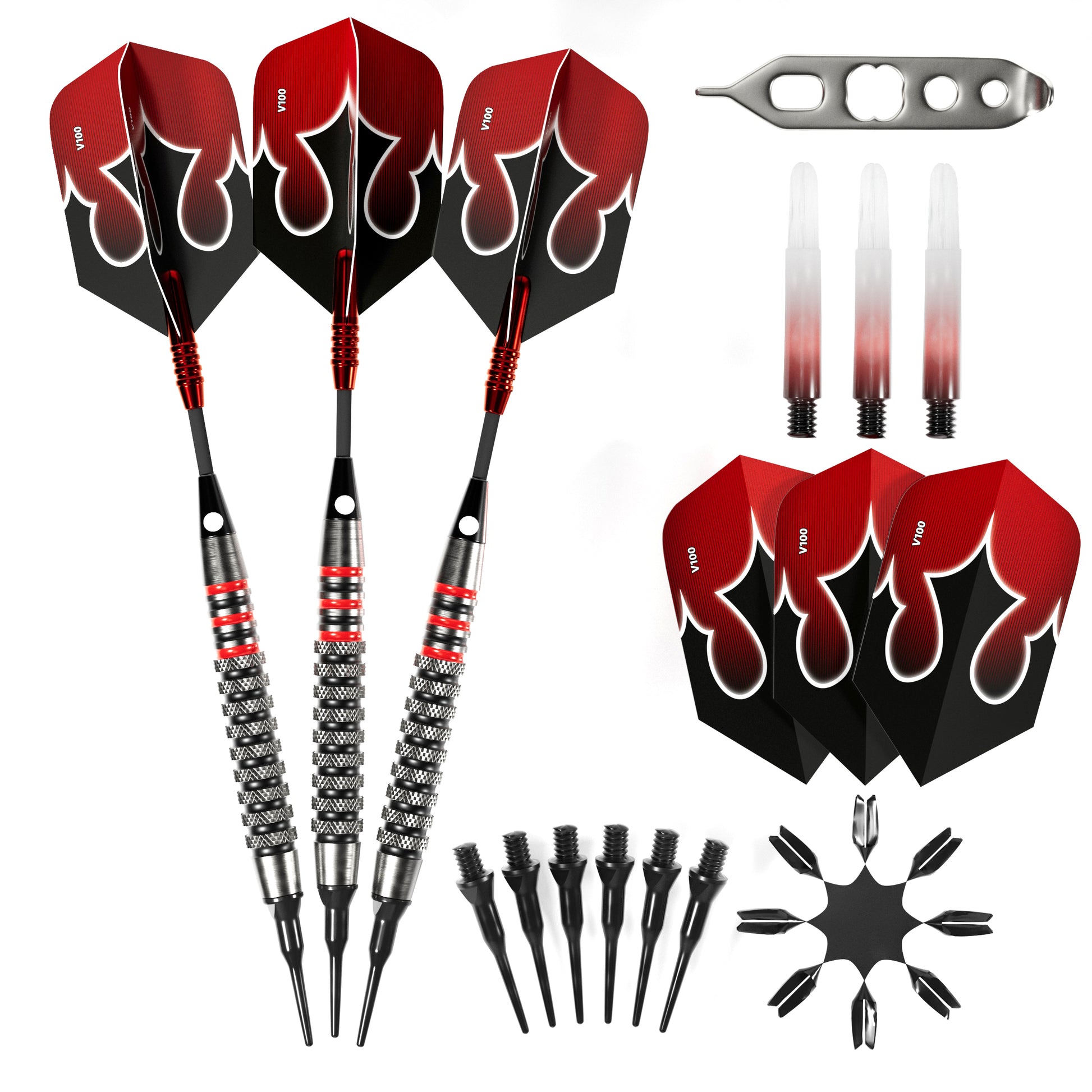 Viper Shot King Soft Tip Dart Set | 80% Tungsten | Red | 20 Grams