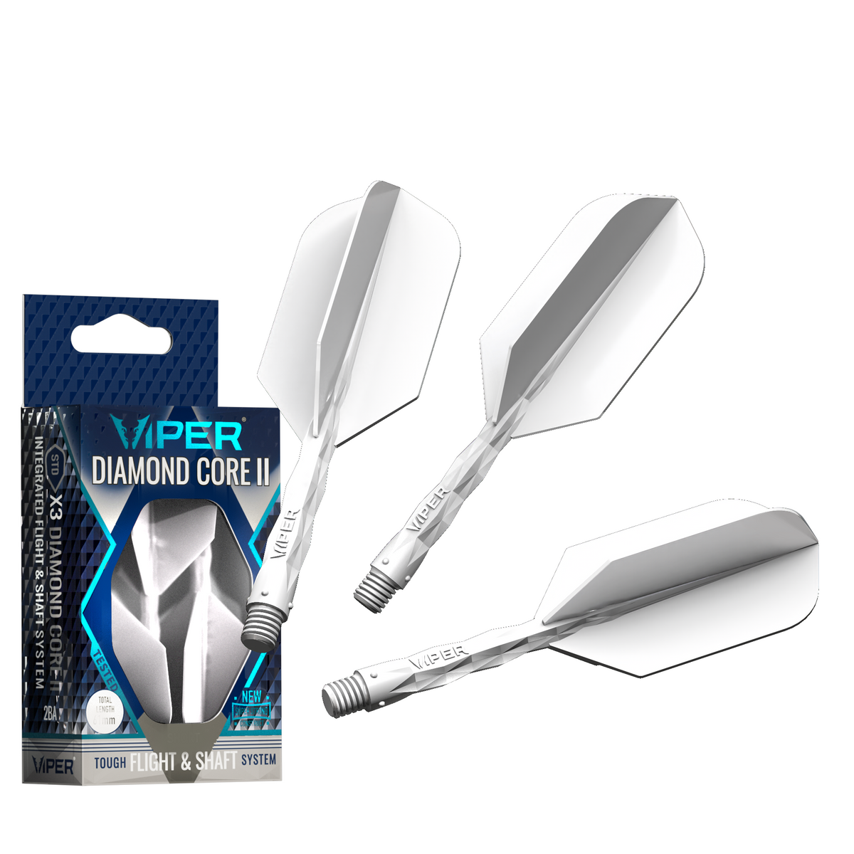 Viper Diamond Core II Slim flight, In-Between shaft, White