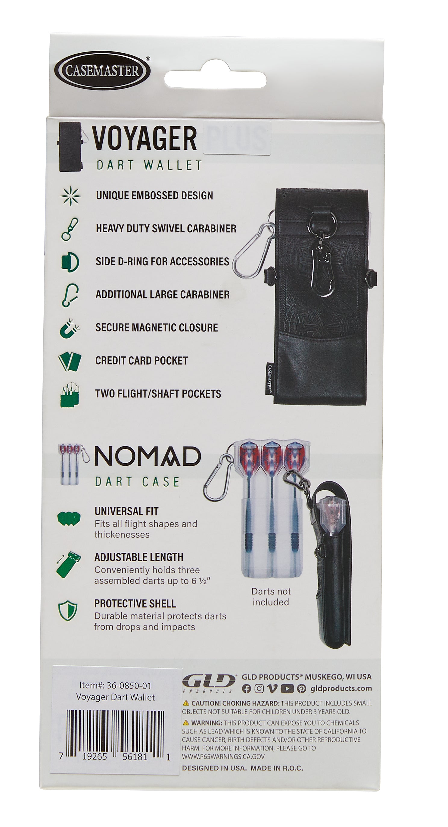 Casemaster Voyager Dart Wallet — Black, Nomad-Compatible