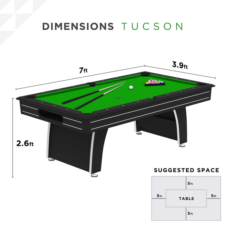 Fat Cat Tucson 7' Pool Table with Ball Return Green Playing Surface