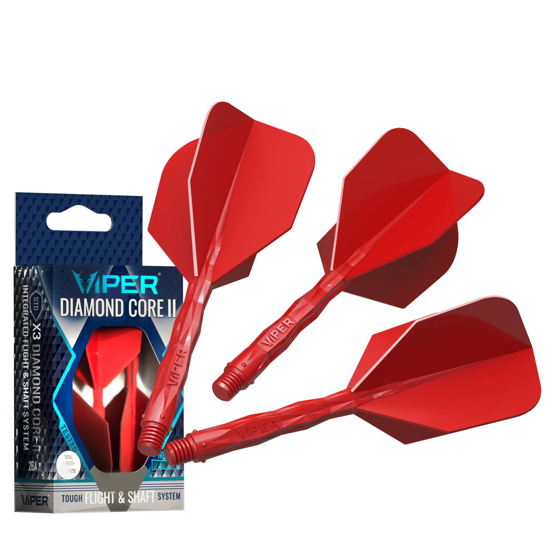 Viper Diamond Core II Standard flight, Medium shaft, Red