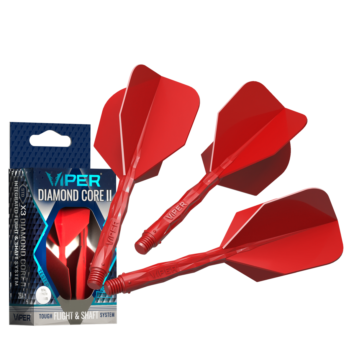 Viper Diamond Core II Standard flight, Medium shaft, Red