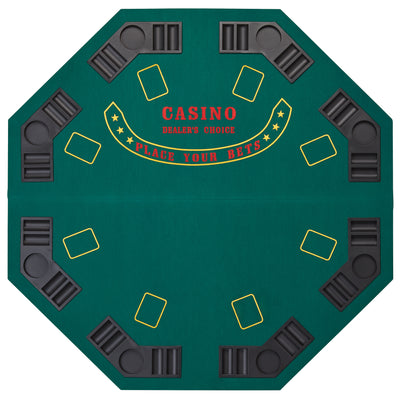 Fat Cat Poker-Blackjack Table Top & Fat Cat 500Ct Texas Hold'Em Dice Poker Chip Set