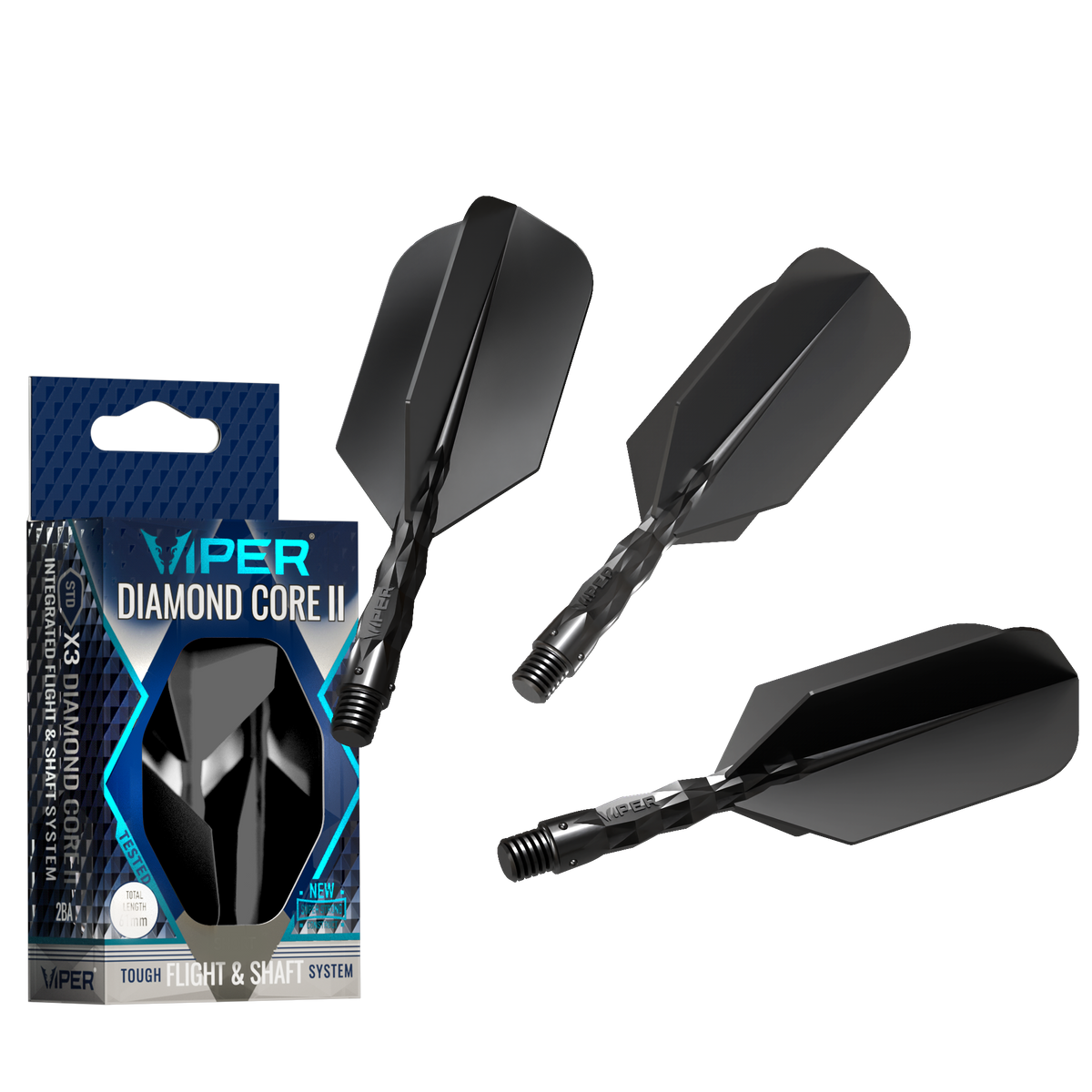 Viper Diamond Core II Slim flight, Short shaft, Black
