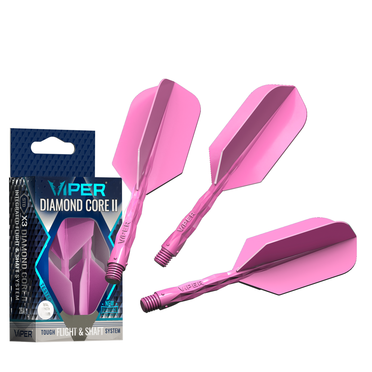 Viper Diamond Core II Slim flight, In-Between shaft, Neon Pink