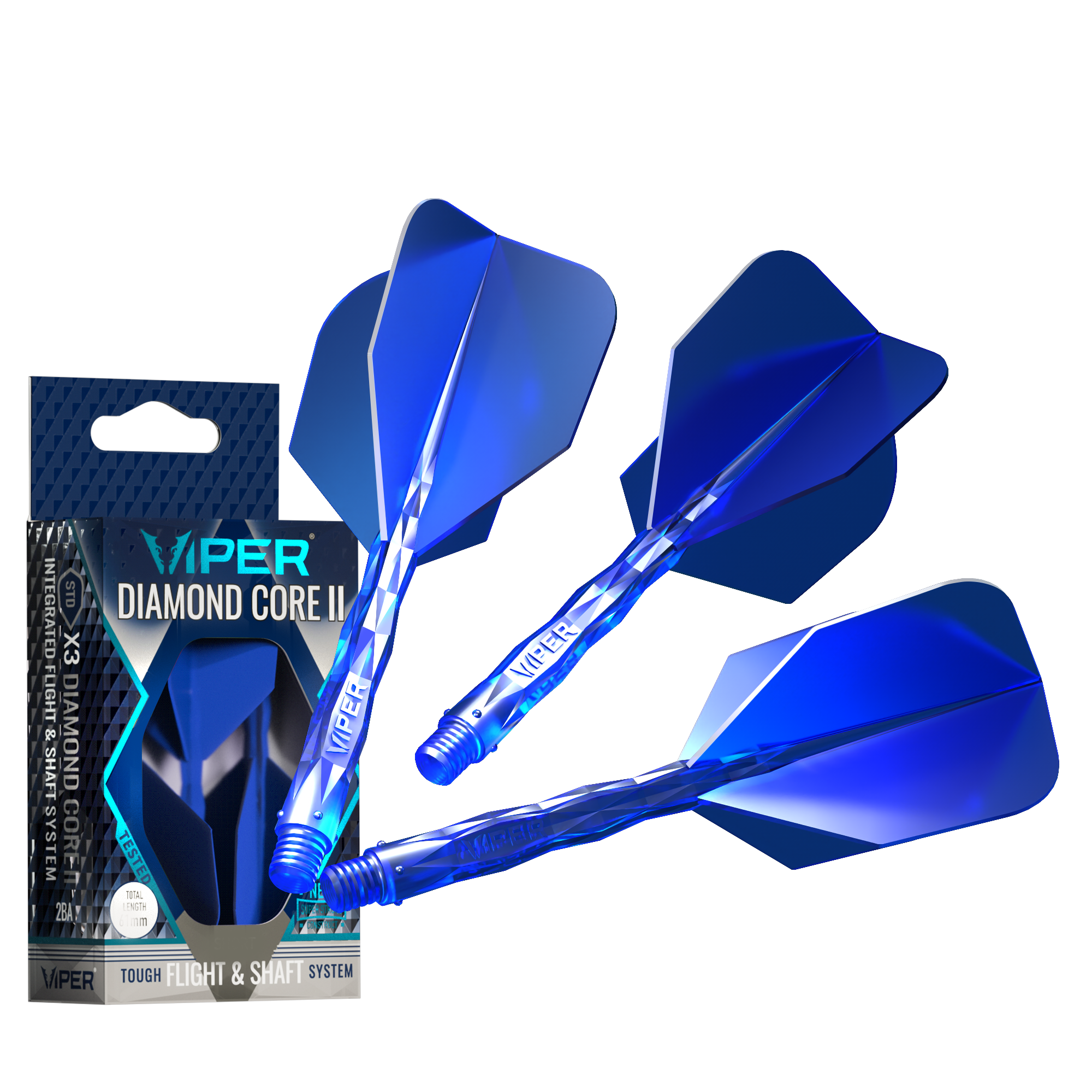 Viper Diamond Core II Standard flight, Medium shaft, Blue