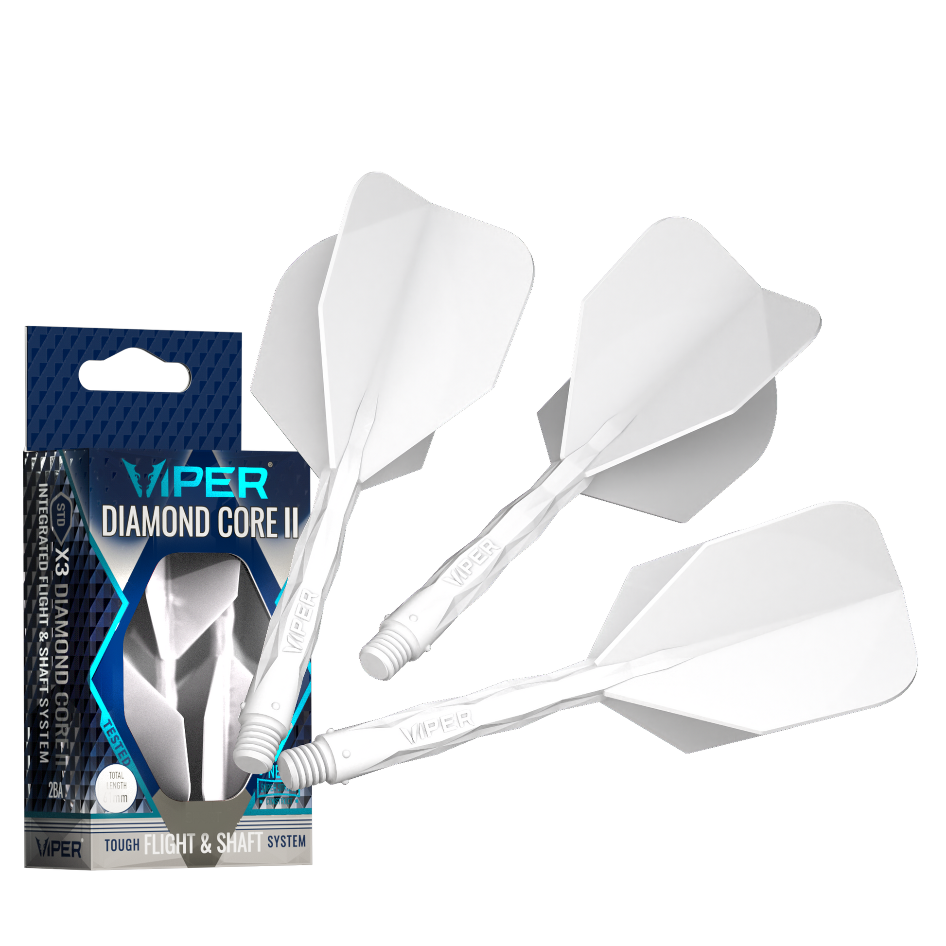 Viper Diamond Core II Standard flight, Medium shaft, White