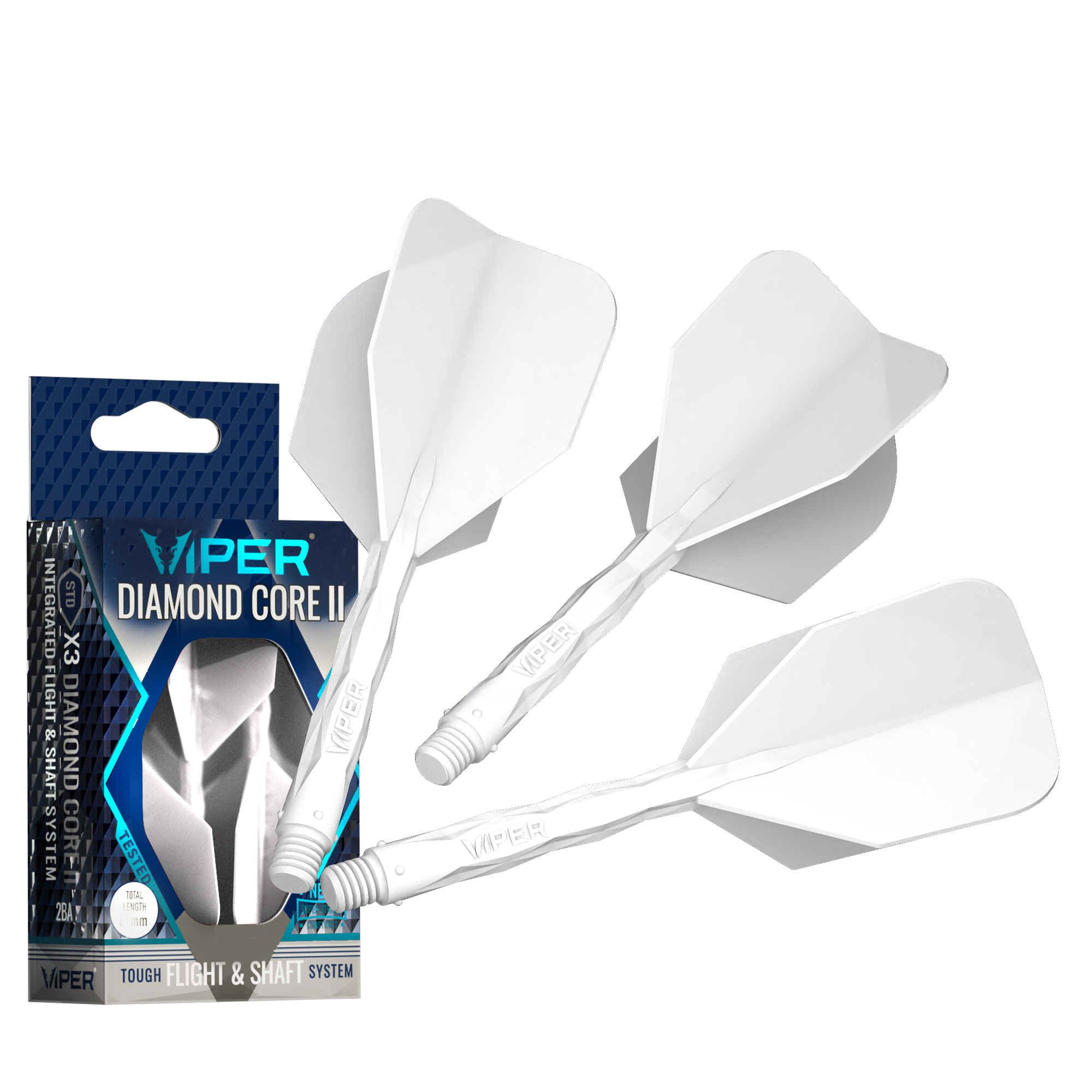Viper Diamond Core II Standard flight, Medium shaft, White