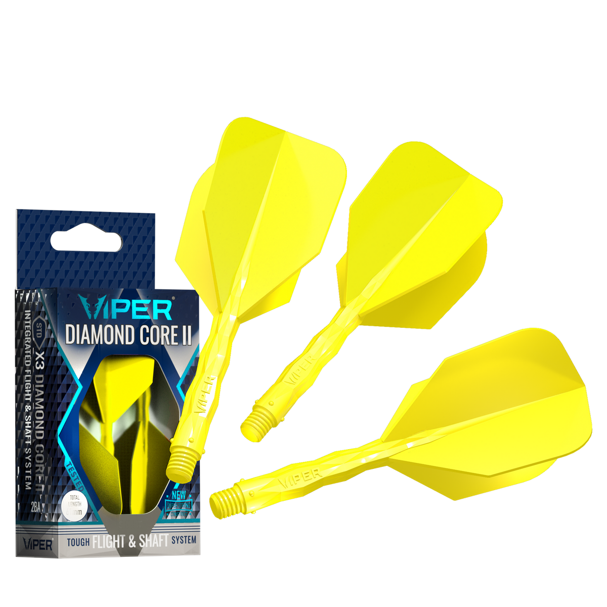 Viper Diamond Core II Standard flight, In-Between shaft, Neon Yellow