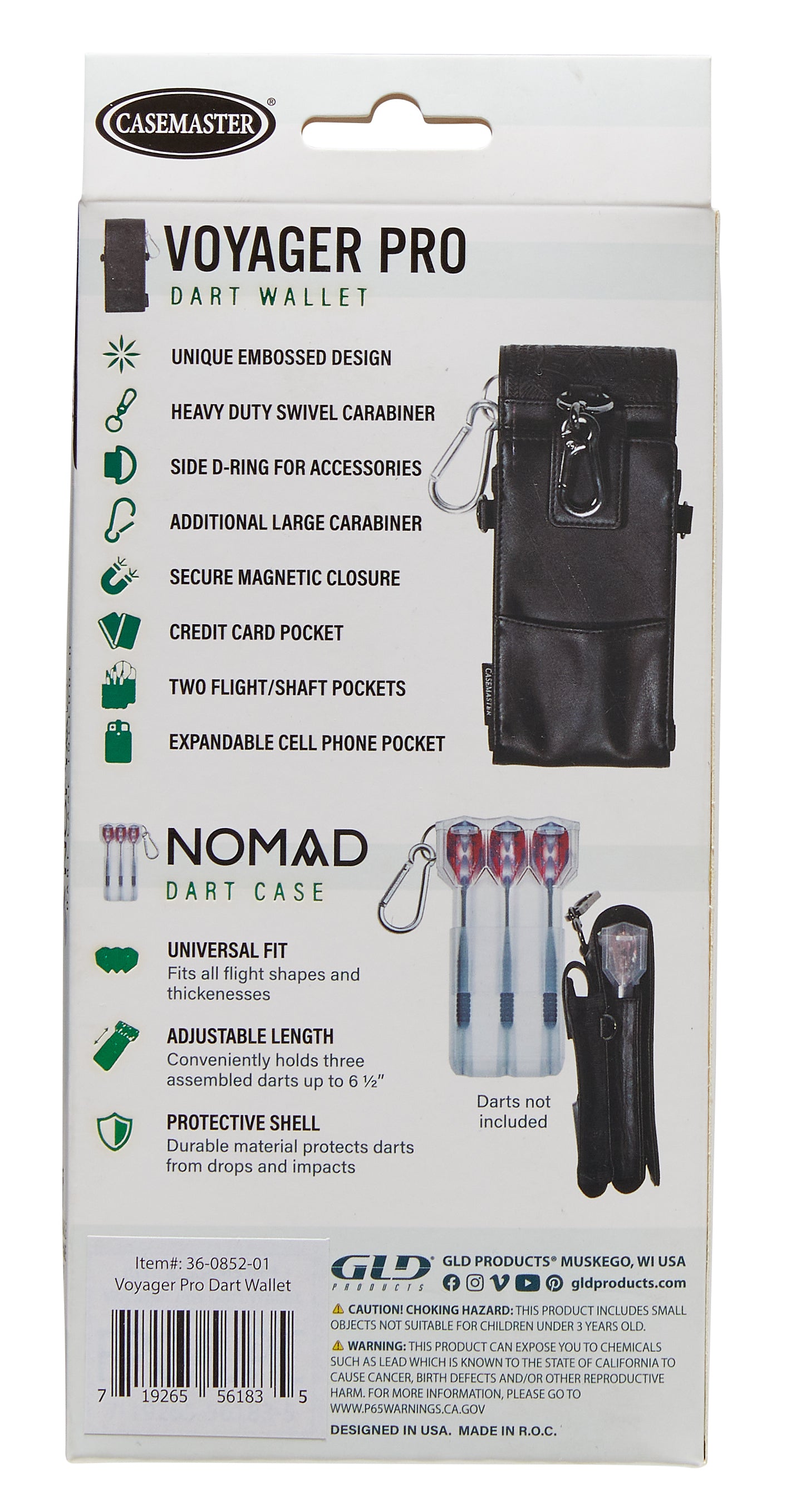 Casemaster Voyager Pro Dart Wallet with Nomad Dart Case | Black