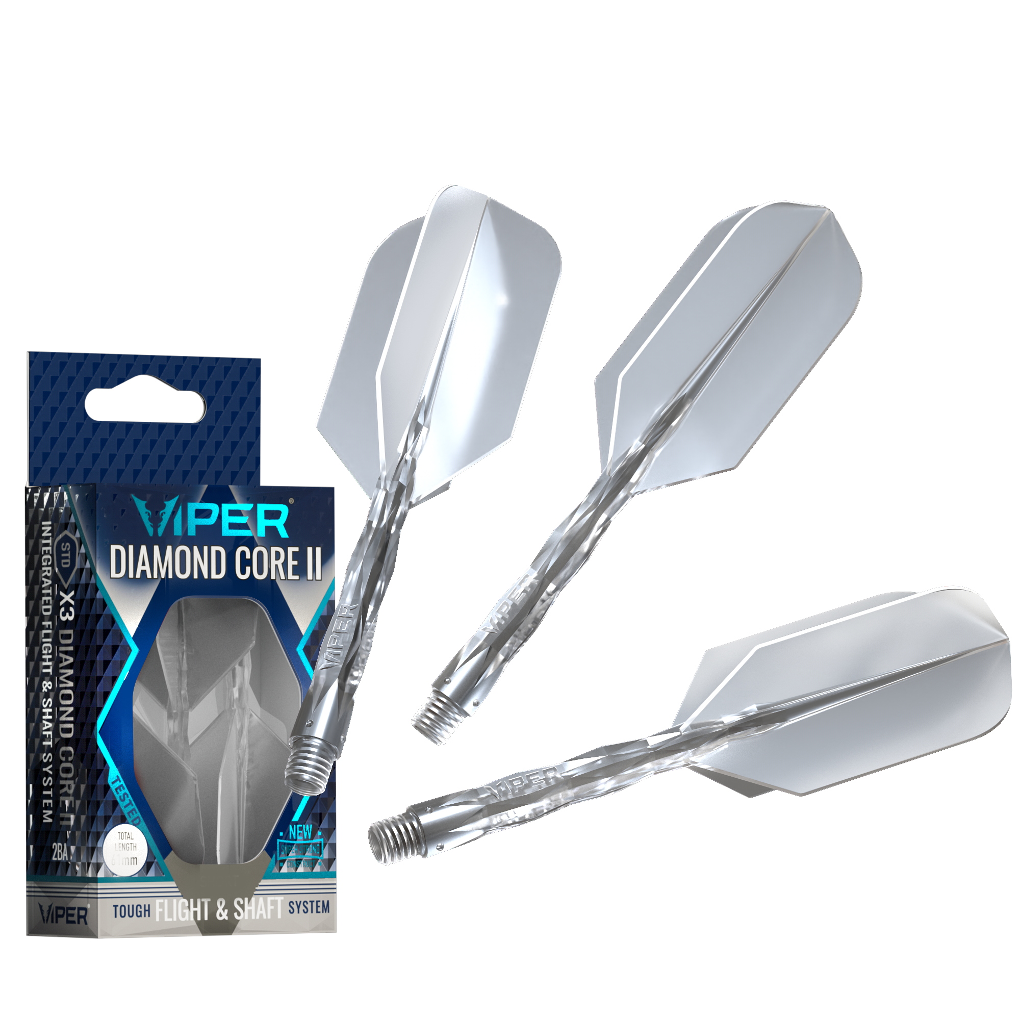 Viper Diamond Core II Slim flight, Medium shaft, Clear