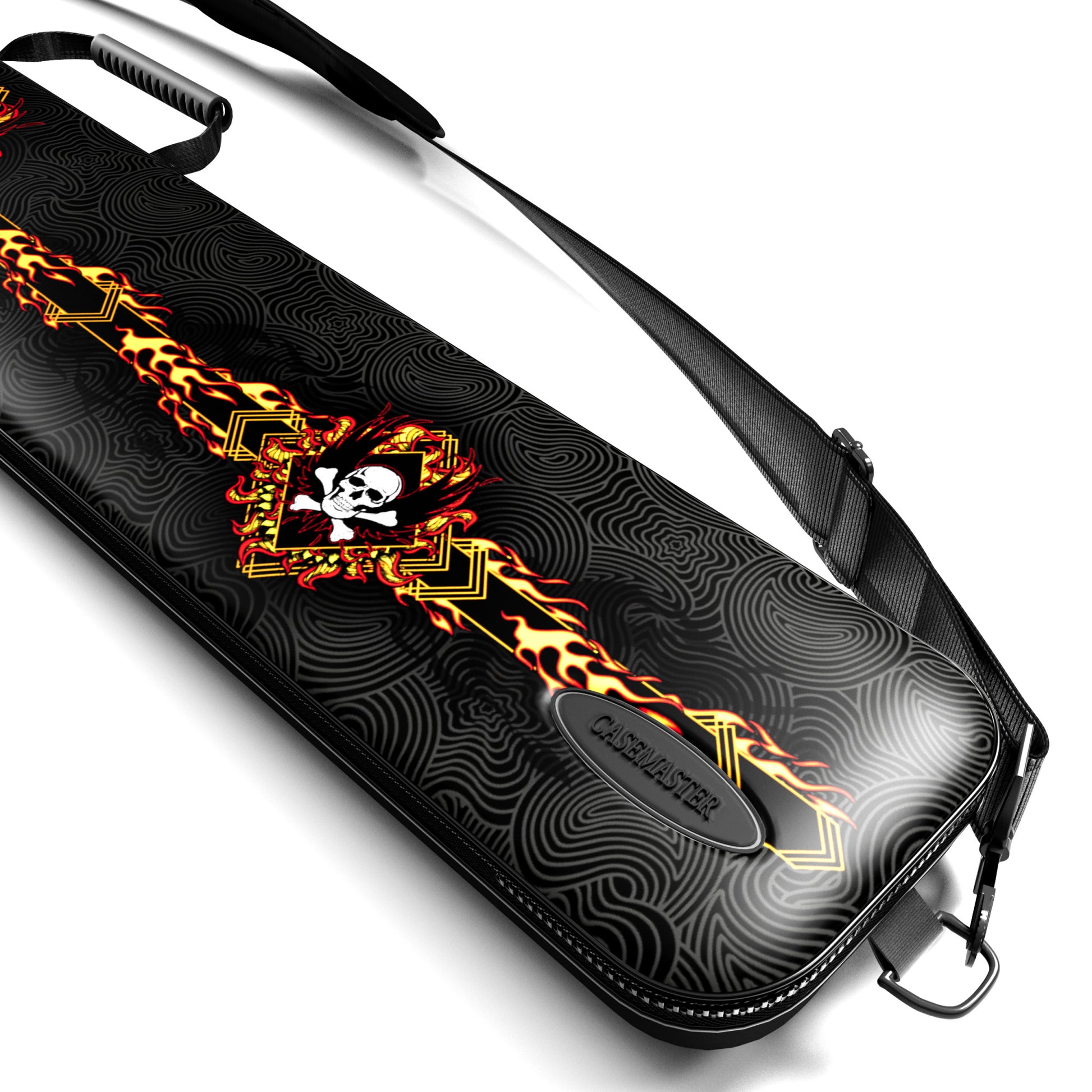 Casemaster Parallax Billiards/Pool Cue Case 600D Oxford Heavyweight Polyester Fabric and Padded Inside, Fits 1 Complete 2-Piece Cue (1 Butt/1 Shank), Black with Blue Edge Casemaster Parallax Billiards/Pool Cue Case 600D Oxford Heavyweight Polyester Fabric and Padded Inside, Fits 1 Complete 2-Piece Cue (1 Butt/1 Shank), Black with Blue Edge