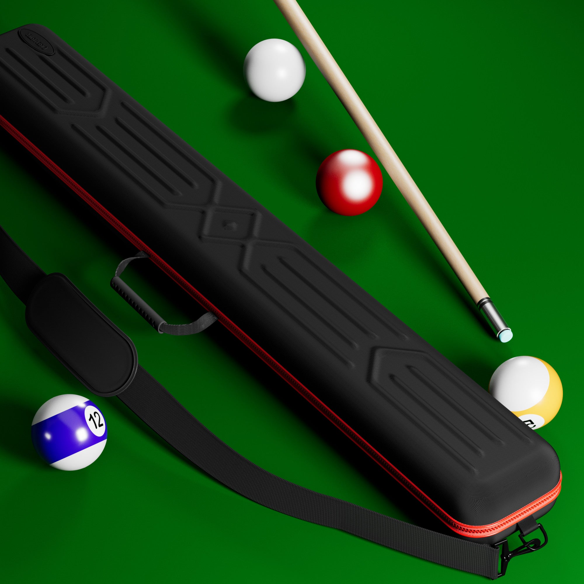 ビリヤード Billiards Cue Case / classic world map Casemaster Parallax Pro Pool Cue Case Red