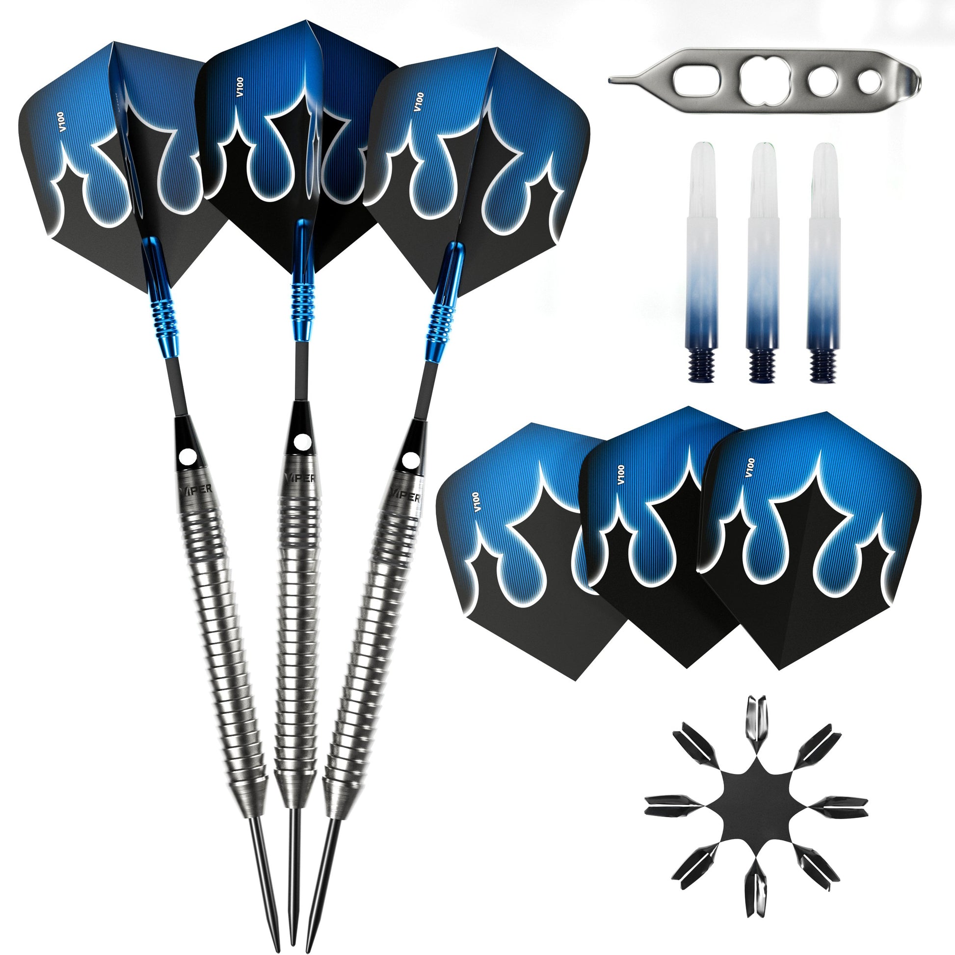 Viper Shot King Steel Tip Dart Set | 80% Tungsten | Blue | 24 Grams