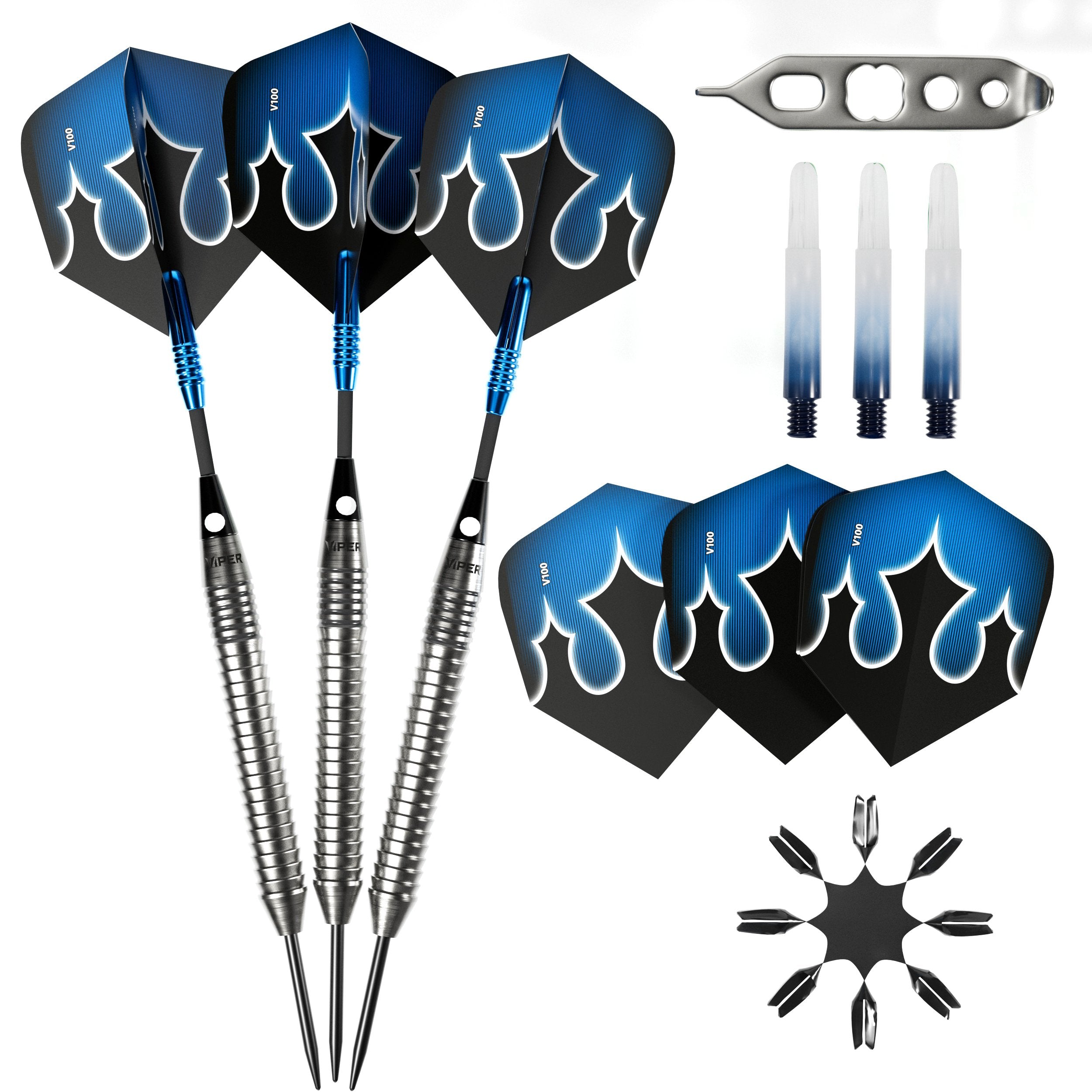Viper Shot King Steel Tip Dart Set | 80% Tungsten | Blue | 24 Grams