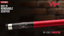 Load and play video in Gallery viewer, Viper Sinister Red and Black Wrap Billiard/Pool Cue Stick
