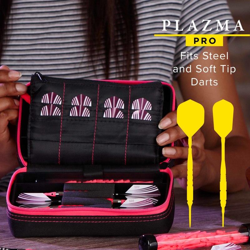 Casemaster Plazma Pro Dart Case Black with Pink Trim and Phone Pocket Dart Cases Casemaster 