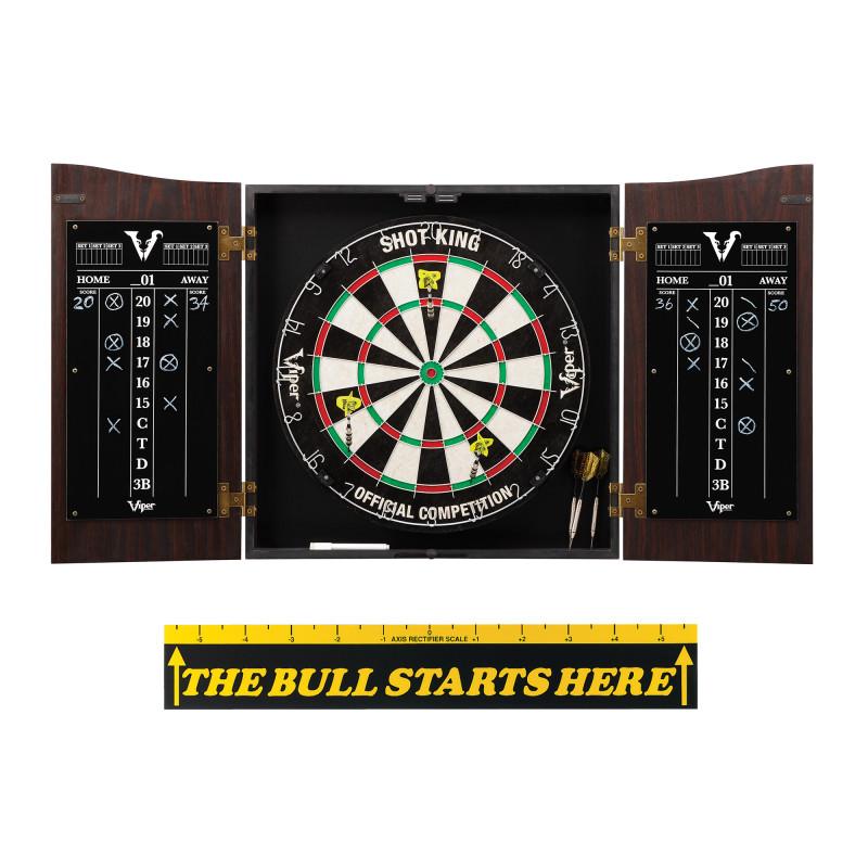 Viper Vault Cabinet with Shot King Sisal Dartboard & "The Bull Starts Here" Throw Line Marker Darts Viper 