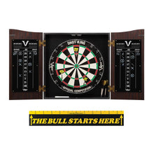 Load image into Gallery viewer, Viper Vault Cabinet with Shot King Sisal Dartboard &amp; &quot;The Bull Starts Here&quot; Throw Line Marker Darts Viper 
