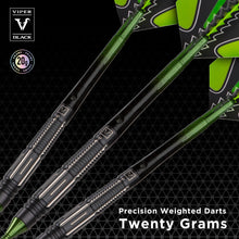 Load image into Gallery viewer, Viper Black Flux 90% Tungsten Steel or Soft Tip Conversion Darts Green 20 Grams
