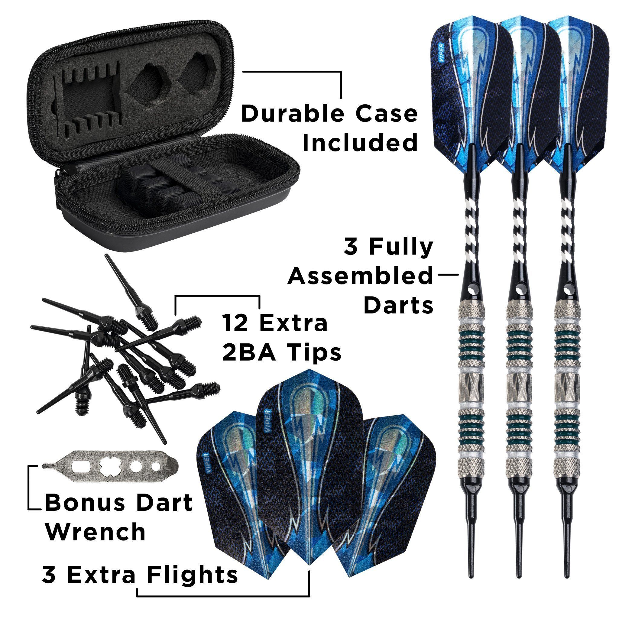 [REFURBISHED] Viper Astro Darts 80% Tungsten Soft Tip Darts Green Rings 18 Grams Refurbished Refurbished GLD Products 