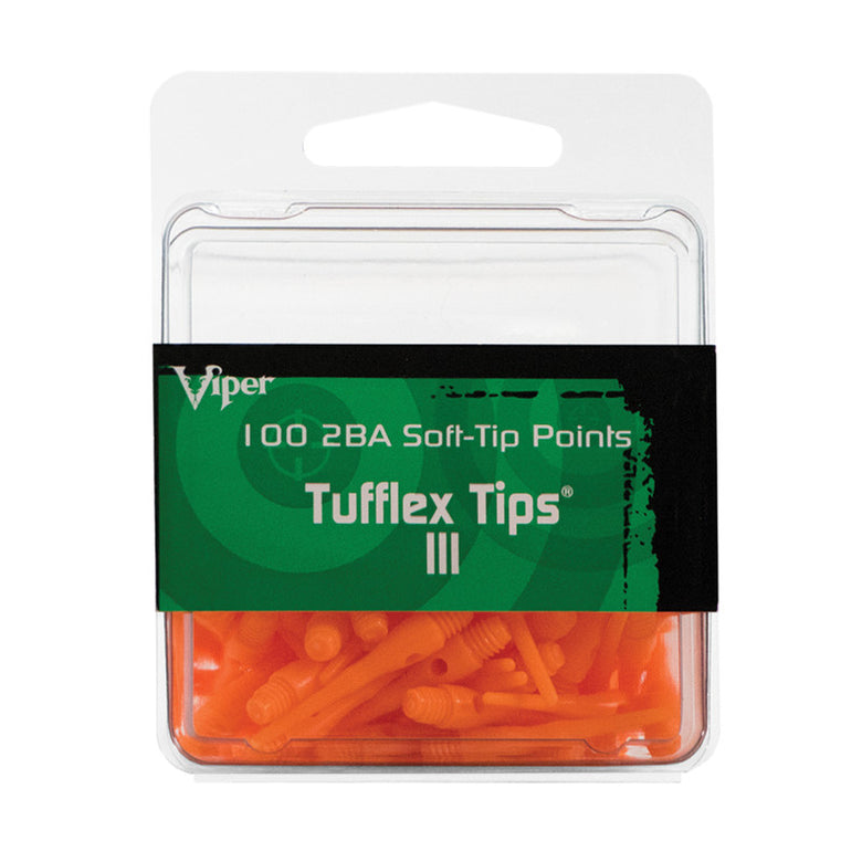 Viper Tufflex Tips III 2BA Neon Orange 100Ct Soft Dart Tips