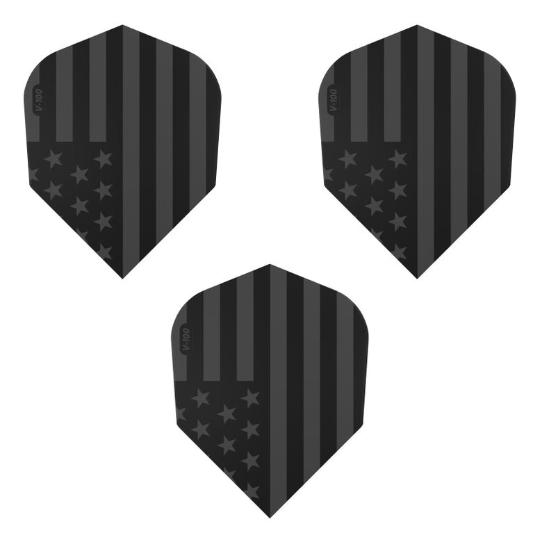 V-75 Dart Flights Standard American Flag Black Traditional