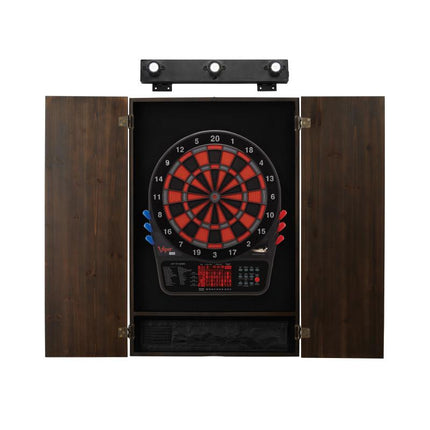 Viper 800 Electronic Dartboard, Metropolitan Espresso Cabinet & Shadow Buster Dartboard Light Bundle Darts Viper 