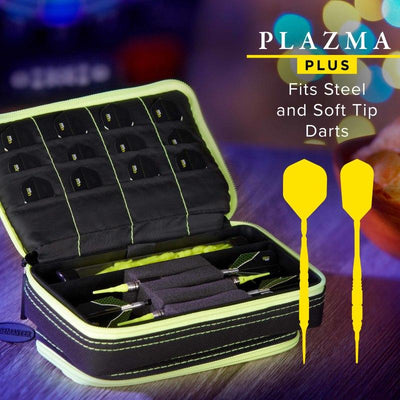 Casemaster Plazma Plus Dart Case Black with Yellow Trim and Phone Pocket Dart Cases Casemaster 