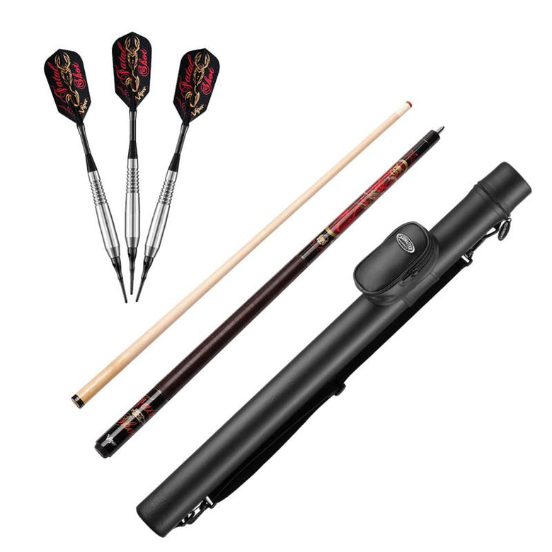 Viper Underground Fatal Shot Soft Tip Darts 18 Grams, Viper Underground Fatal Shot Cue, and Casemaster Q-Vault Supreme Black Cue Case Billiards Viper 