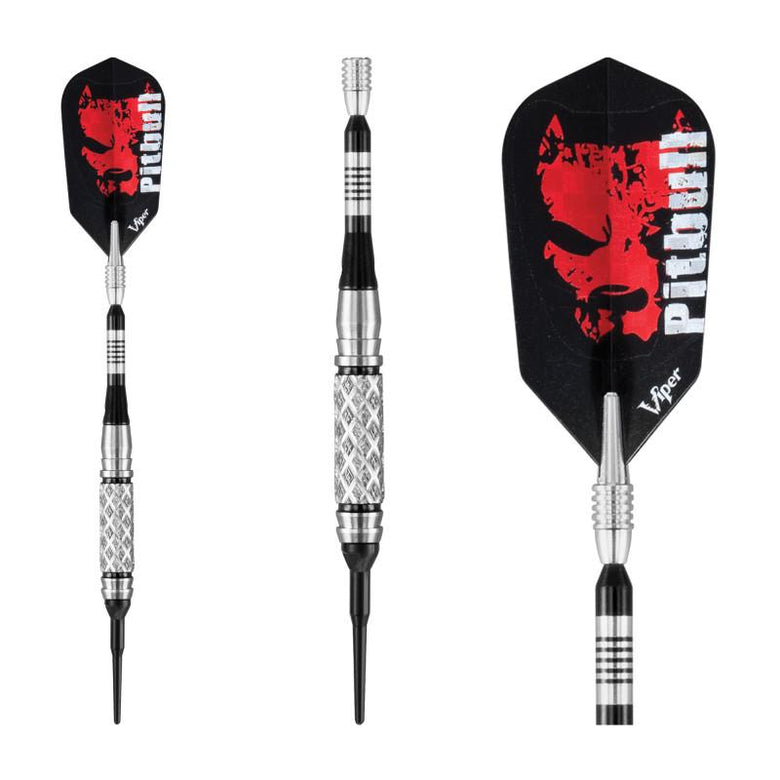 Viper Pitbull Darts 90% Tungsten Soft Tip Darts Diamond Cut and Shark Fin Barrel 18 Grams Soft-Tip Darts Viper 