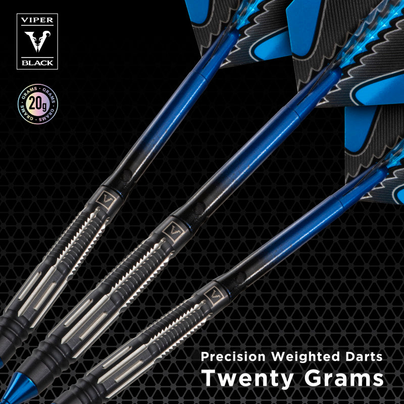 Viper Black Flux 90% Tungsten Steel or Soft Tip Conversion Darts Blue 20 Grams