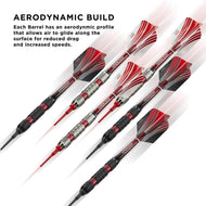 Casemaster Sentry Dart Case and Two Sets of Viper Soft Tip Darts 18 Grams Red Soft-Tip Darts Viper 