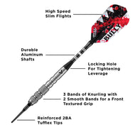 [REFURBISHED] Viper Bully Darts 80% Tungsten Soft Tip Darts 3 Knurled Rings 18 Grams Refurbished Refurbished GLD Products 