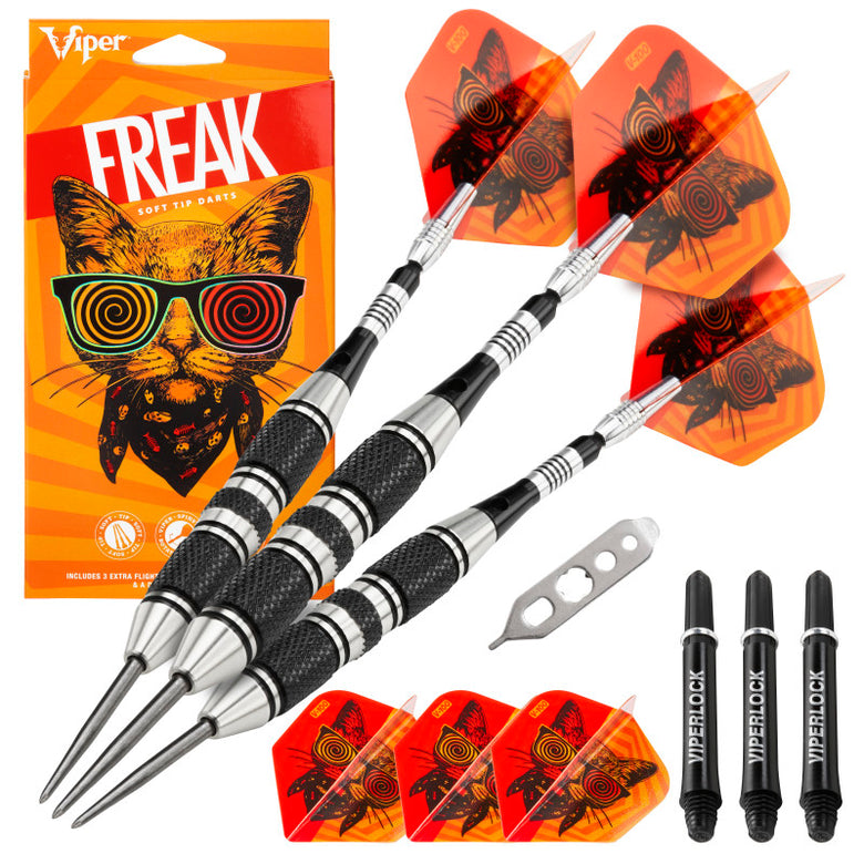 Viper The Freak Steel Tip Darts 3 Knurled Rings Barrel 22 Grams