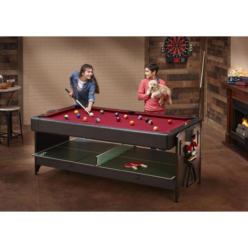 Fat Cat Original 3-in-1 Burgundy 7' Pockey™ Multi-Game Table Multi-Tables Fat Cat 