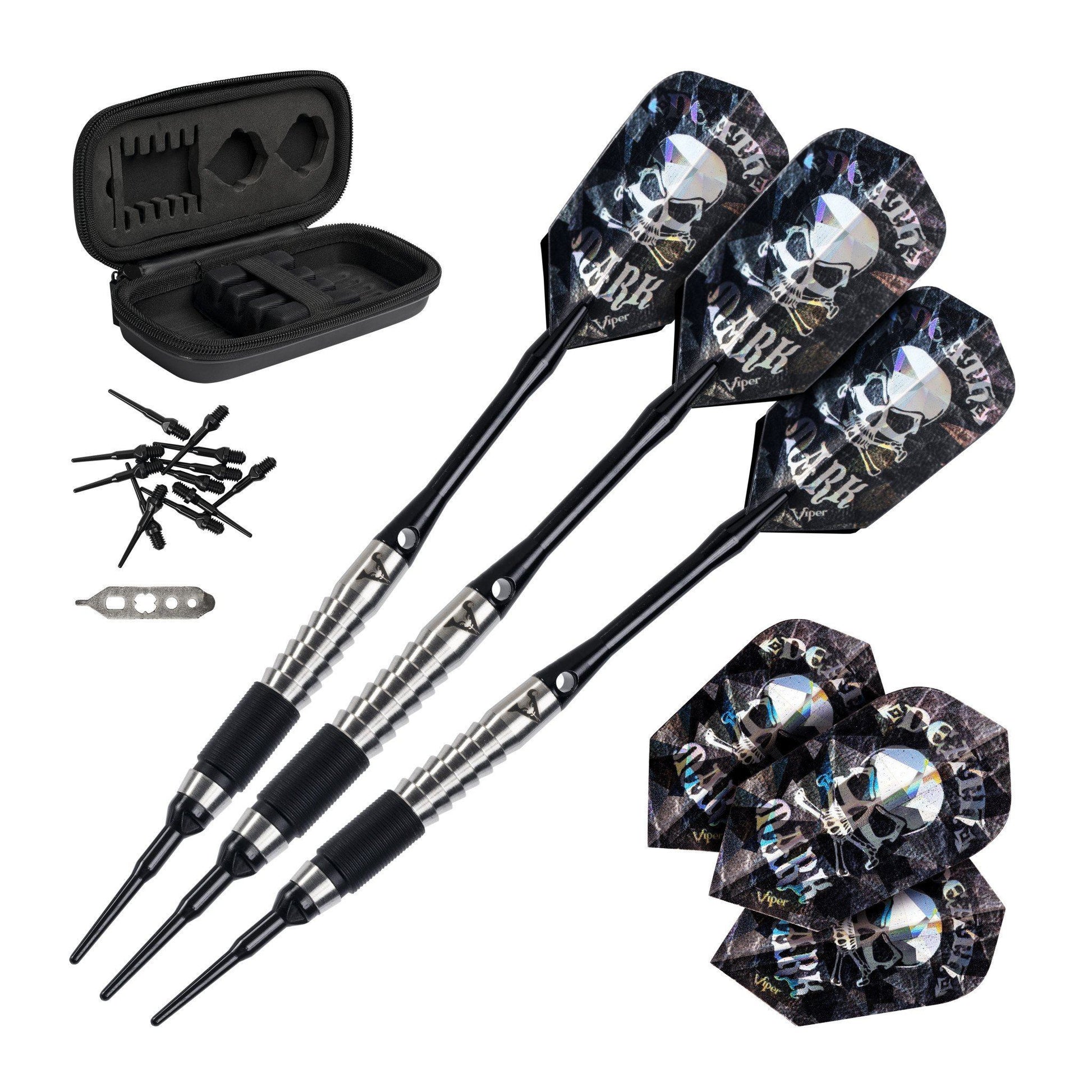 [REFURBISHED] Viper Desperado 80% Tungsten Death Mark Soft Tip Darts 1 Knurled Ring 18 Grams Refurbished GLD Products