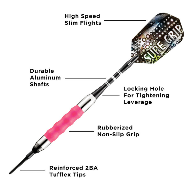 Viper Sure Grip Soft Tip Darts Pink 16 Grams